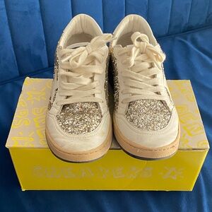 Golden Goose Glittery Gold Kids Sneakers
